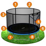 Trampolina ogrodowa 10ft/312cm z siatką zewnętrzną i drabinką Neo-Sport