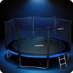 Trampolina ogrodowa 13ft/404cm z siatką zewnętrzną i drabinką Neo-Sport